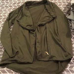 Army green cardigan